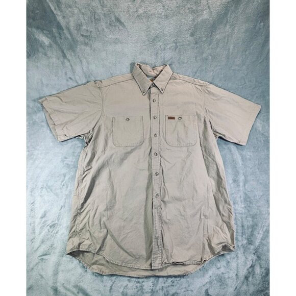 Cathartt shirt men's Large tan button down shirt with pocket - Picture 4 of 13